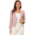 thumbnail image 1 of INSPIRE CHIC Blazer pour Femme à devant Ouvert Veste de Tailleur Courte d'Été pour le Travail TG Rose-Uni, 1 of 6