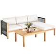 thumbnail image 2 of Costway 3PCS Patio Acacia Wood Sofa Furniture Set Thick Cushion W/Nylon Rope Armrest, 2 of 10