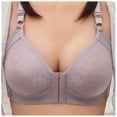 thumbnail image 1 of Kyusrd Front Open Bras For Women Full Coverage Wirefree Bra Button Closeure Bra For Mom Gift Nursing Underwear No Underwire Adjustable Strap V Neck Bras, 1 of 4