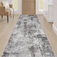 thumbnail image 4 of Runner Rug Kitchen Washable Rugs: 3x10 Non-Slip Abstract Soft Modern Stain Resistant Indoor Floor Neutral Accent Throw Carpet for Hallway Bathroom Dining Room Entryway Bedroom- Black Grey, 4 of 8