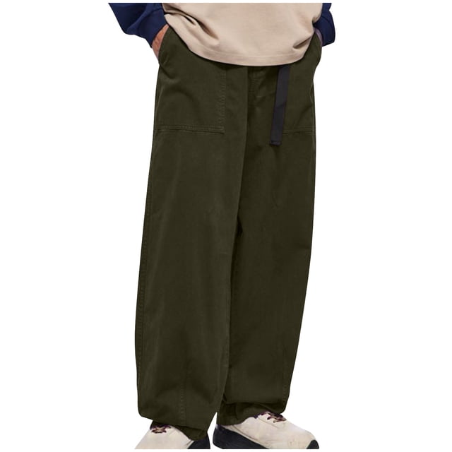 EGNMCR Men's Lightweight Pants, Cargo Pants Men, Linen Pants Men Men Winter Cargo Pants Trousers Multi Pocket Button Elasticated Trousers Cuffed Pants Men Pants
