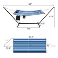 thumbnail image 2 of Gymax Ensemble de Chaise Hamac Balançoire Lit Suspendu avec Support en Acier Robuste Porte-Gobelet, 2 of 8