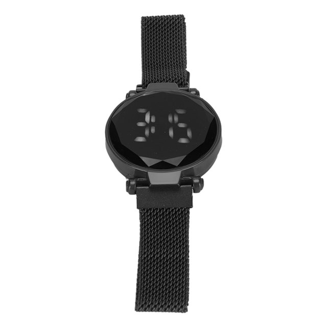 Femmes LED Montre LED Écran Tactile Grand Affichage Durable Alliage Mode Design Numérique LED Montre pour Fille Femmes Adulte Noir