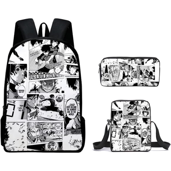 3 in 1 Anime BLUE LOCK School Bag Isagi Yoichi Backpack Satchel Daypack Bookbag