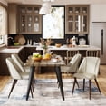 thumbnail image 4 of Homy Casa 6-Person Industrial Dining Table with Live Edge Wood-Look Top and Steel Legs, 63"x35", Walnut, 4 of 9