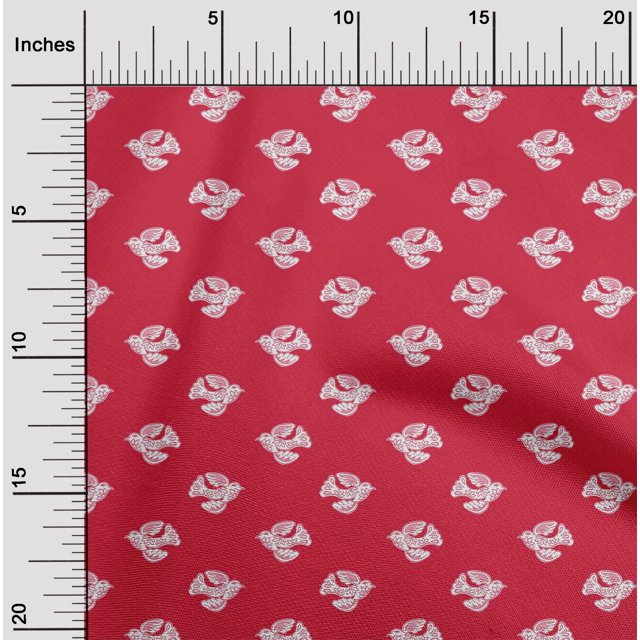 oneOone Cotton Flex Fabric Dot & Bird Block Print Fabric By The Yard 40 Inch Wide