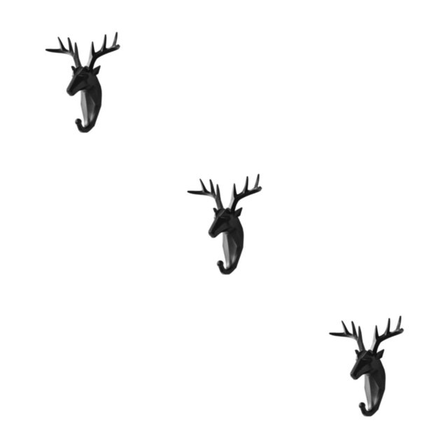 Wweixi Coat Hooks Easy To Install And Wide Application For Added In Daily Life black (deer) 3Set