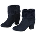thumbnail image 1 of Unique Bargains Bottines à Talon Bloc en Fausse Fourrure à Bout Rond pour Femmes, 1 of 7