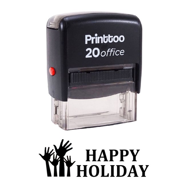 Printtoo HAPPY HOLIDAY Self Inking Rubber Stamp Office Stationary Custom Stamp-Black