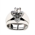 thumbnail image 2 of 2Pc Women Detachable Heart Shape Shiny Diamond Ring Sterling 2 In 1 Ring for Engagement Wedding, 2 of 9