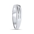 thumbnail image 2 of Black Diamond Mens Wedding Band Ring 14k White Gold, 2 of 3