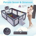 thumbnail image 3 of Gymax 81'' x 57'' Extra Large Playpen for Babies & Toddlers Foldable Kids Play Yard w/ Basketball Hoop, 3 of 9