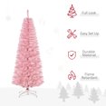 thumbnail image 4 of HOMCOM 6FT Artificial Christmas Tree Xmas Holiday Pencil Tree Home Pink, 4 of 10