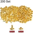 thumbnail image 3 of 200 Sets Leather Rivets 8 x 8mm Metal Double Cap Rivet Snaps Studs Fasteners with 3pcs Setting Tools Rivets for Leather Craft DIY Repair Decoration, Gold Tone, 3 of 7
