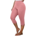 thumbnail image 1 of Timegard Yoga Leggings for Women High Waisted Button Solid Color Slim Capris Athletic Workout Gym Pants, 1 of 7