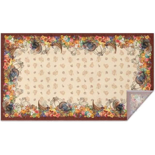Thanksgiving Turkey Harvest Tablecloth, Thanksgiving Table Cloths Rectangle 60x102 Inch, Thanksgiving Tablecloths for Rectangle Tables, Thanksgiving Table Cover for Party Decor