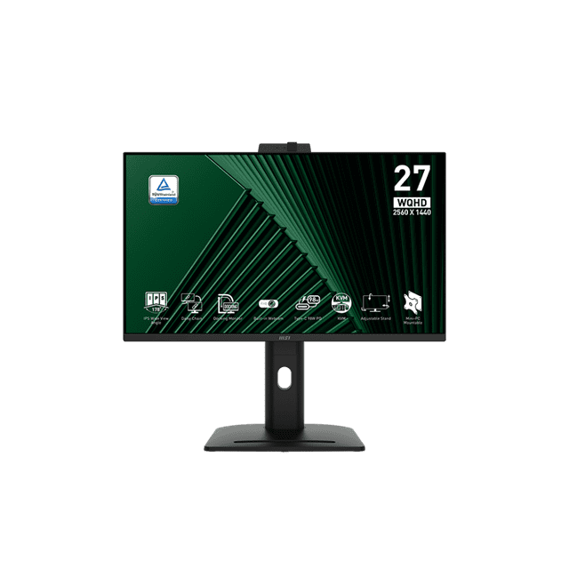 MSI 27 Pouces 2560 x 1440 (QHD) 100HZ Moniteur de Conférence IPS avec Caméra Web, Type - C 98W PD, Ethernet, Chaîne Daisy, Hauteur et Pivotement Réglables, Haut-Parleur (PRO MP275QPDG)