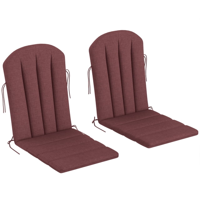 Outsunny Coussin de Chaise Adirondack 2 Pcs, Coussins de Chaise de Patio, Rouge Vin