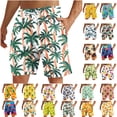 thumbnail image 1 of UVEASISHA Mens Tropical Swim Trunks Palm Tree Print Bathing Suits Drawstring Elastic Waist Board Shorts Lightweight Quick Dry Beach Shorts with Pockets Holiday Sales Today Multicolor 5XL, 1 of 6