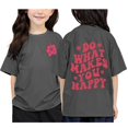 thumbnail image 1 of PMVFHDE Hauts Fille Fille Hauts Décontractés Filles Hauts à Manches Courtes Filles T-Shirts Graphiques Filles Hauts pour Filles T-Shirt Imprimé à Col Rond à Manches Courtes pour Garçons et Filles Gris,12-13 Ans, 1 of 3