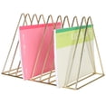 thumbnail image 1 of Triangle Desk Organizers Metal Wire Magazine Holder 9 Sections Decorative File Folder Organizer Vinyl Record Storage Office File Organizer For Desk, Gold Magazine File Holder, 1 of 9