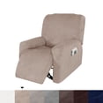 thumbnail image 2 of Amdohai Housse de Sofa Extensible Imperméable en Suède pour Fauteuil Recliner, 4 Pcs Séparées, 2 of 7