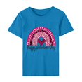 thumbnail image 5 of Meichang Hauts pour Femmes Chemise Tendance de la Saint-Valentin Hauts Mignons Imprimé Cœur Hauts de Vacances Manches Courtes Col Rond Décontracté Chandail Blouses, 5 of 5