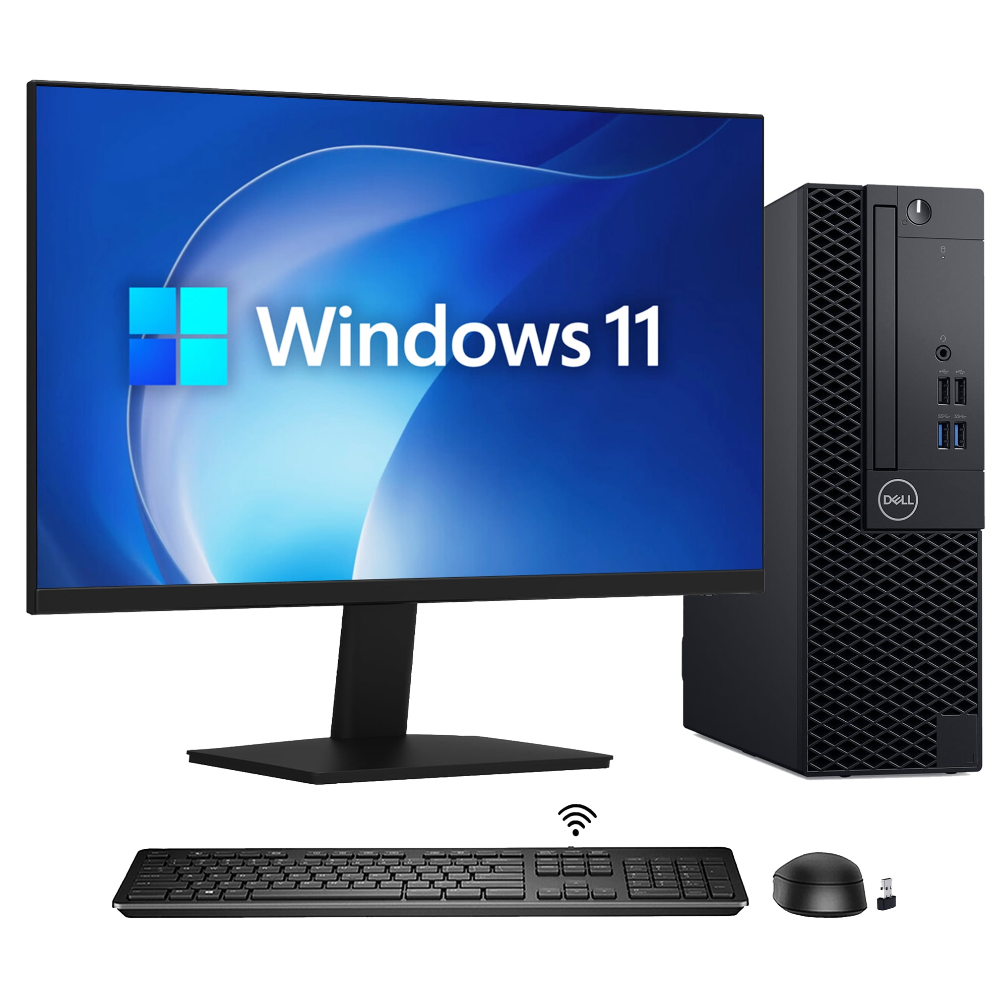 Dell OptiPlex 3070 SFF(Small Form Factor) Desktop PC - Intel Core I5 9th Gen CPU Up to 4.40Ghz 24 inch FHD Monitor - 32GB RAM - 2TB NVMe SSD - HDMI Windows 11 Pro Computer (Refurbished)