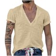 thumbnail image 2 of Chemises pour Hommes, Chemise de Sport à Manches Courtes, Col Rond, Boutons, Couleur Unie, 2 of 6