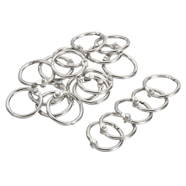 Unique Bargains Metal Binder Rings, Detachable, Silver Tone, 20 Count, 20 Pack