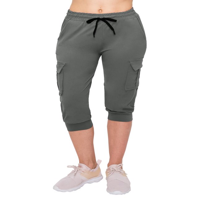 CHOK Pantalon Cargo Jogger Décontracté Super Doux pour Femmes Noir G