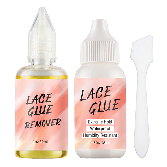 Rbaofujie Colle pour Perruque Ensemble de Trois Pièces, Extensions de Cheveux Sans Vestiges Colle pour Perruque Couvre-Chef en Dentelle Colle de Rideau pour Cheveux Invisible Colle Forte n'Abîme Pas la Peau