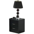 thumbnail image 1 of Hodedah Two Drawer Contemporary Wooden Nightstand in Black Finish, 1 of 2