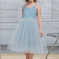 thumbnail image 2 of LUOGENLI Robe Bébé Filles Robe Tutu Tout-Petit Robe Tutu Robes Fille Sans Manches Robe Princesse Robe pour Filles Longueur Genou Fluide Bleu Ciel 5-6 Ans, 2 of 7