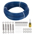 thumbnail image 2 of Wire Turnbuckle Tensioner Kit, Wire Rope Turnbuckle Tensioner Kit Flexible Multipurpose 3mm Blue Plastic Coated  for Outdoor Clothesline Plant Fence Line, 2 of 7