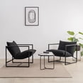 thumbnail image 3 of Zinus Aidan Modern Minimalist Metal Framed Accent Chair with Removable Foam Cushions, Black, 3 of 9