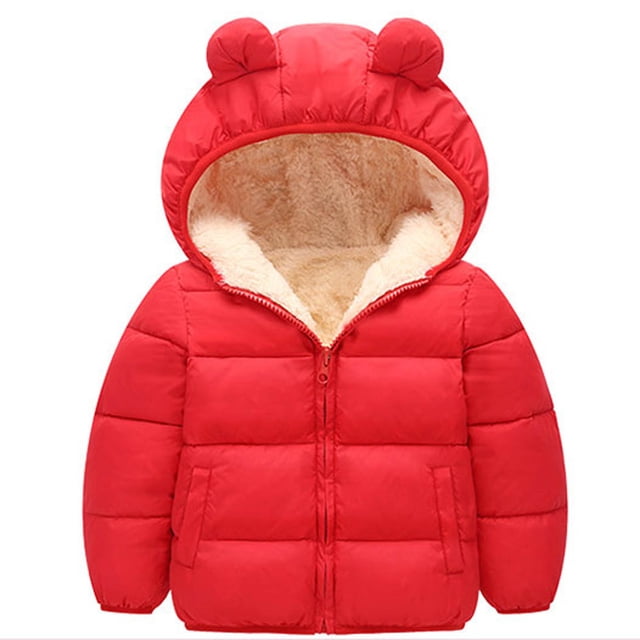 DPTALR Winter Children's Lamb Velvet Cotton-padded Rabbit Ears Padded Baby Cotton-padded Jacket