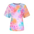 thumbnail image 4 of CEHVOM T-shirt Imprimé Mode Femme Manches Courtes Blouse Col Rond Hauts Décontractés Liquidation, 4 of 5
