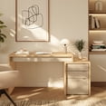 thumbnail image 4 of Nexera Chrono Reversible Desk Panel For Home Office, Natural Blonde Oak & Ivory, 4 of 6