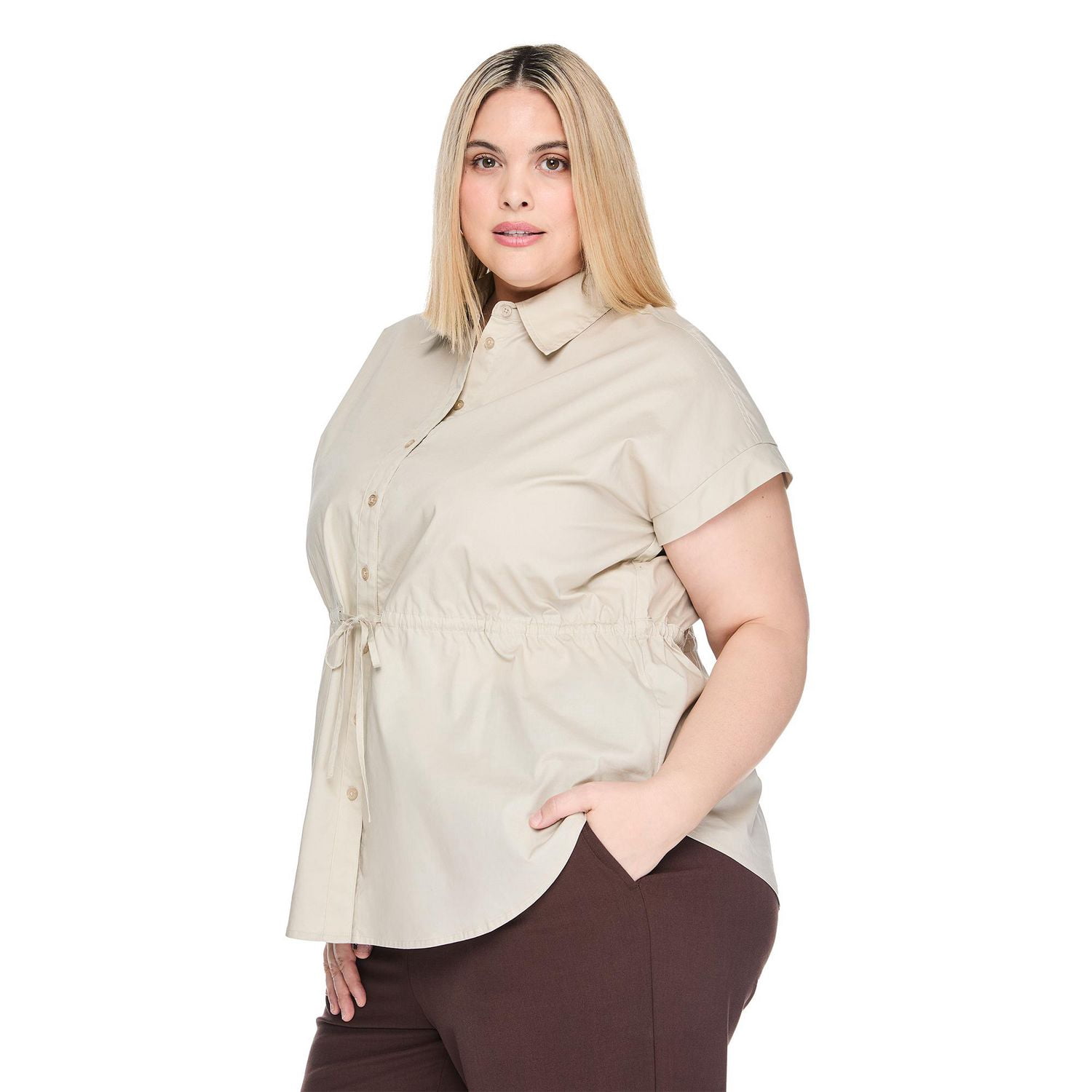Lane Bryant Women's Plus Cinched Waist Shirt