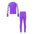 thumbnail image 2 of XUNZOO 2Pcs Girls Rash Guard Swimsuit UPF 50+ Swimming Costume Kids Long Sleeve Rash Shirts Legging Set Purple A 8, 2 of 7