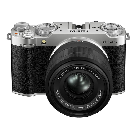 Fujifilm X-M5 Mirrorless Digital Camera XC15-45mmF3.5-5.6 OIS PZ Lens Kit - Silver #16953962