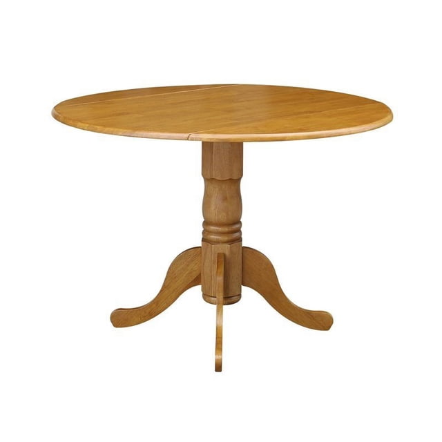 International Concepts - Round 42" Dual Drop Leaf Dining Table in Oak Finish