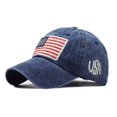 thumbnail image 1 of Adult Classic American Flag Washed Old Letter American Sunshade Baseball Cap, 1 of 3