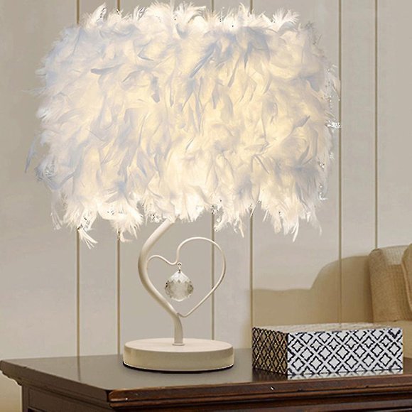 Lampe de Table Plume Blanche Veilleuse de Chevet