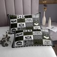 thumbnail image 3 of YST Kids Happy Camping Quilt Bedding Set Queen,Rustic Rv Camper Bedspread for Bunks Travel Trailer,Green Buffalo Plaid Patchwork Quilts Set Pine Tree Deer Christmas Coverlet Set, 3 of 5