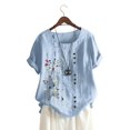 thumbnail image 4 of Kcodviy Femmes Décontracté Ample à Boutons Manches Longues Femmes Course Grande Taille Imprimé Bohème Col Rond Manches Longues Chemises pour Femmes Chemise Tanic Blouse Hauts, 4 of 4