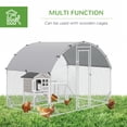 thumbnail image 4 of PawHut Galvanized Large Metal Chicken Coop Cage 9.2' x 6.2' x 6.5', 4 of 9