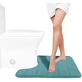thumbnail image 1 of ORUYROP Memory Foam Toilet Bath Mat U-Shaped, Soft and Comfortable, Water Absorption, Non-Slip, Thick, Machine Wash, Easier to Dry for Bathroom Commode Contour Rug, 24 X 20 Inch, Egg Shell Blu, 1 of 7