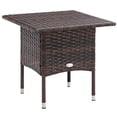 thumbnail image 1 of Outsunny Rattan End Table W/ Full Woven Top Outdoor Coffee Table, Brown, 1 of 9